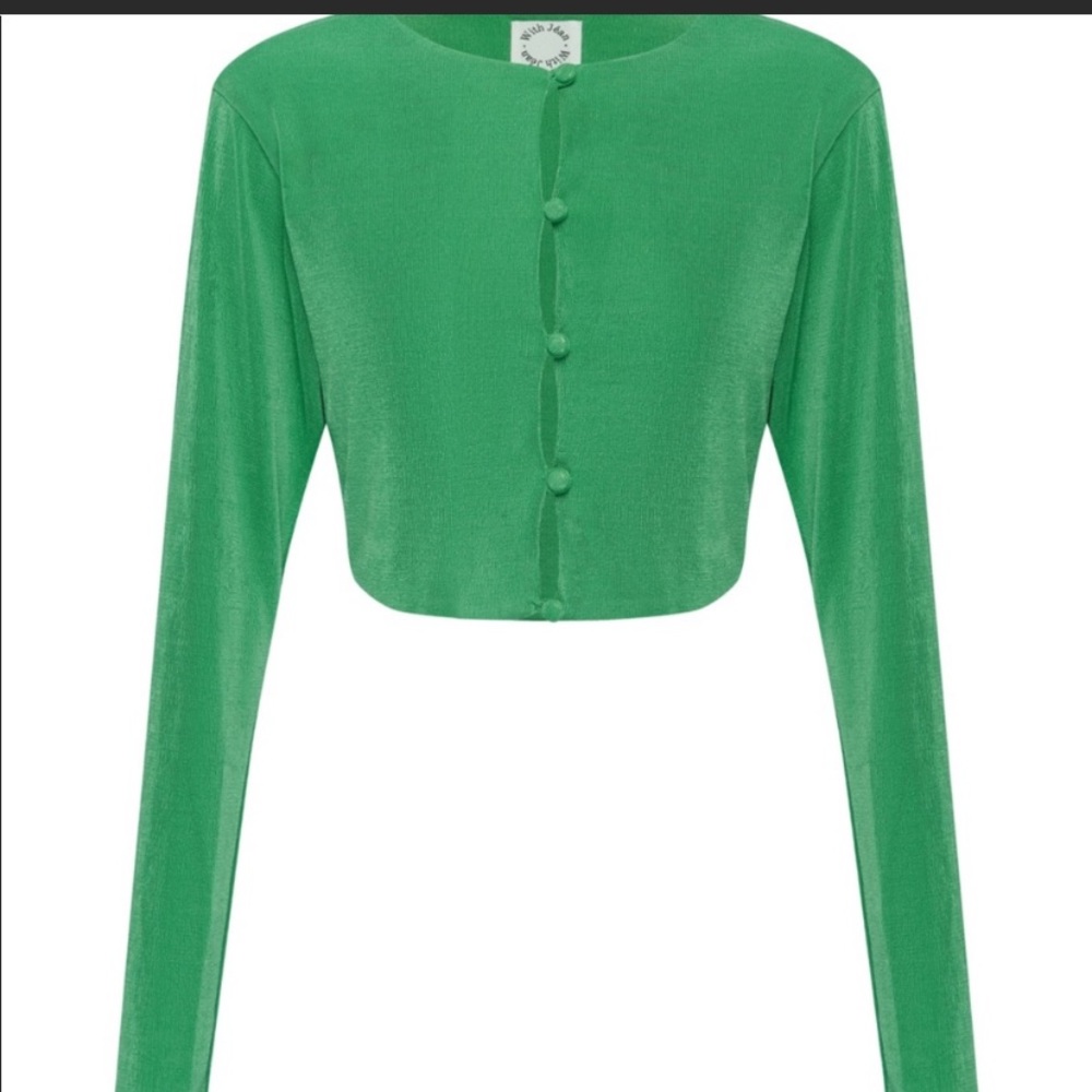 With Jean green cardigan